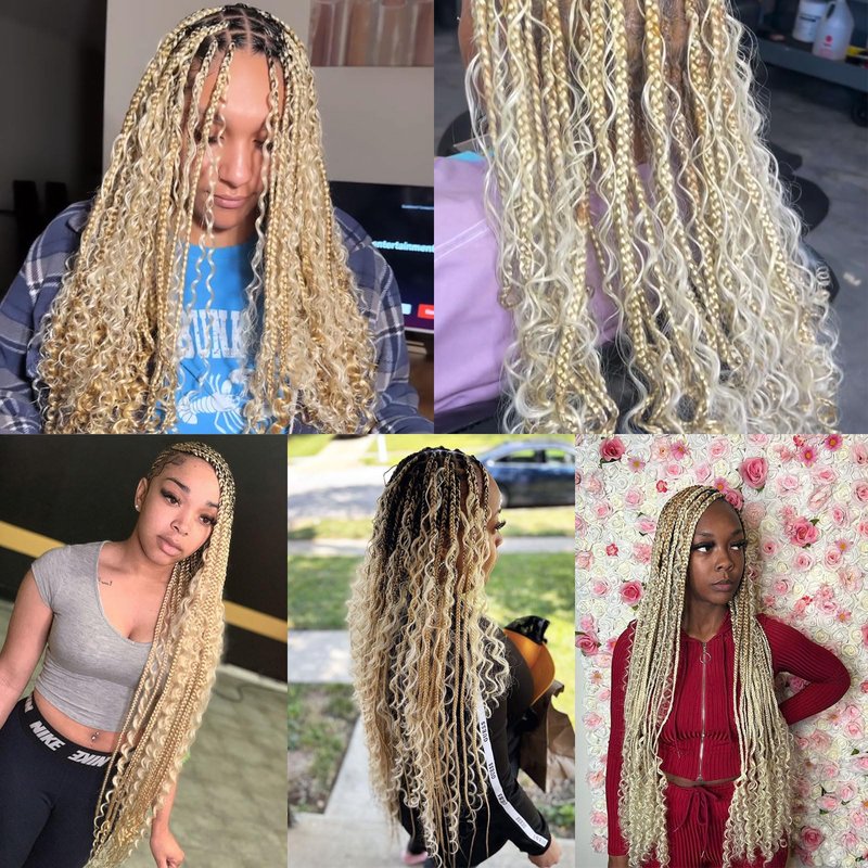 613 Blonde Human Braiding Hair Deep Water Wave Bulk Human Hair for Braiding 16 Inch 100 g 2 Bundle Curly Human Hair for Boho Braids Wet and Wavy Human Hair Extensions No Weft Micro Braiding Hair