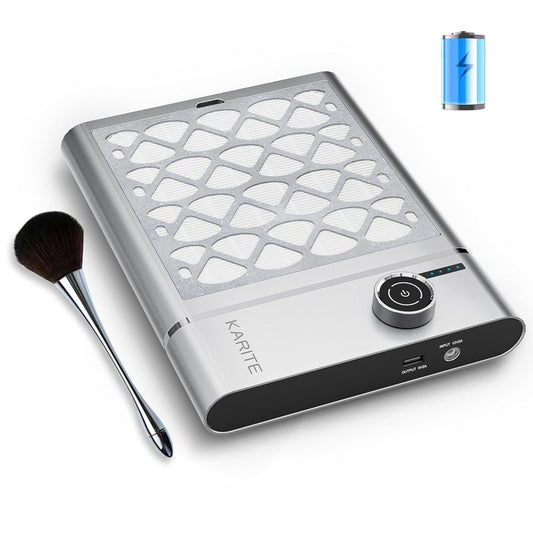 Karite Nail Dust Collector - Powerful 5000RPM Vacuum with Filter & 30 Papers | Cordless & Rechargeable for Easy Use