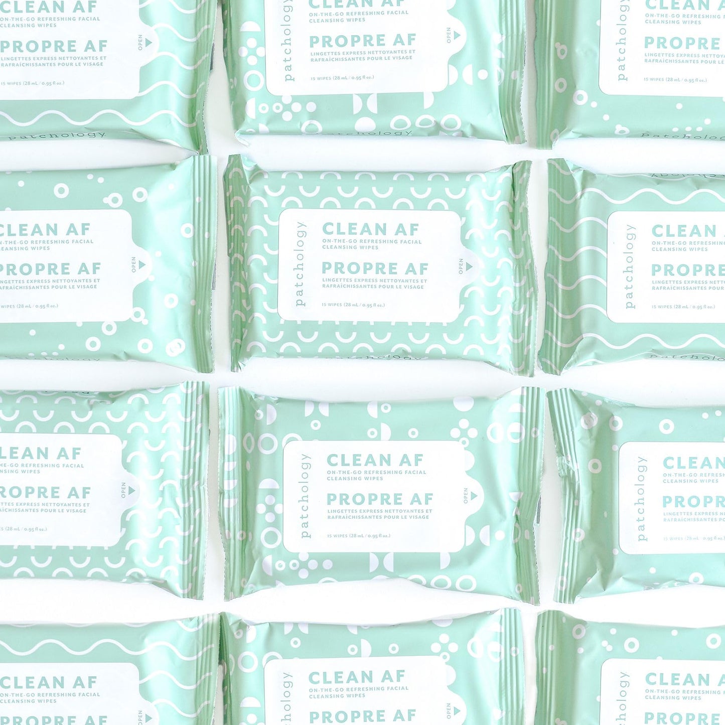 Patchology Clean AF Facial Cleansing Wipes - On-The-Go Refreshing Travel Size Face Wipes for Removing Dirt and Oil - Makeup Remover for Sensitive and Oily Skin (1 pack/15 sheets)