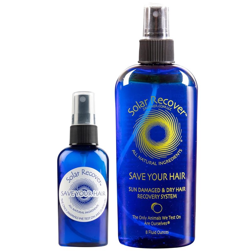 Solar Recover Detangler Spray & Leave-In Conditioner | Moisturizing Frizz Control for Dry Hair - 8oz + 2oz Set