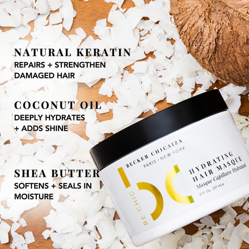 BE CHIC Hydrating Hair Masque by Becker Chicaiza – Damage Repair, Plant-Based, Shine Boosting, Color-Safe Hair Treatment