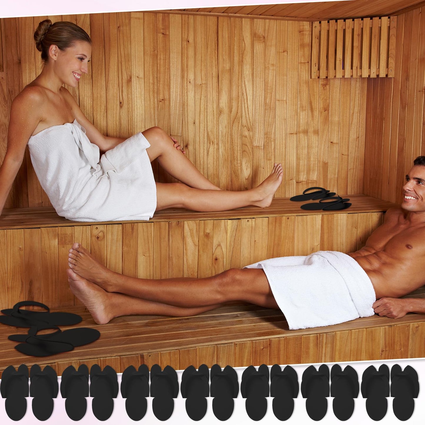 JaGely 90 Pairs Disposable Pedicure Slippers Bulk, Pedicure Flip Flops Disposable Anti Slip EVA Foam Spa Slippers Sandals for Guests Women Girls Kids Foot Bath Nail Salon Party Supplies (Black)