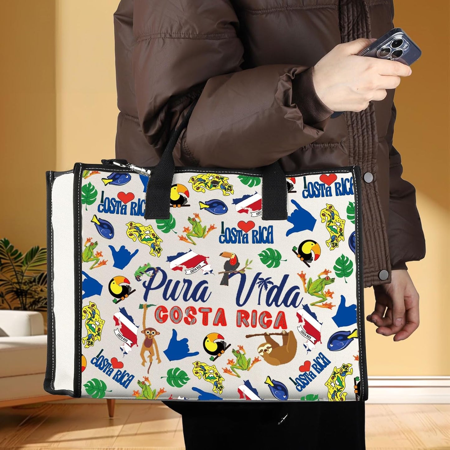 Costa Rica Makeup Bag - Stylish Travel Gift for Costa Rica Lovers | Zippered Design