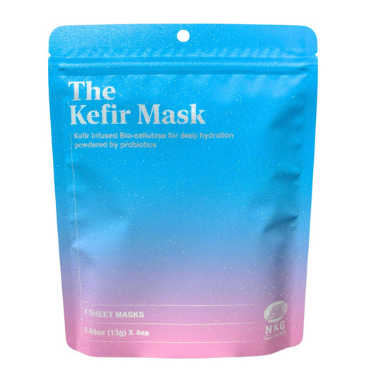 NKG The Kefir Mask - Premium Moisturizing Face Mask - Unique Kefir-Based Serum On a Biocellulose Mask (4 Mask Pack)
