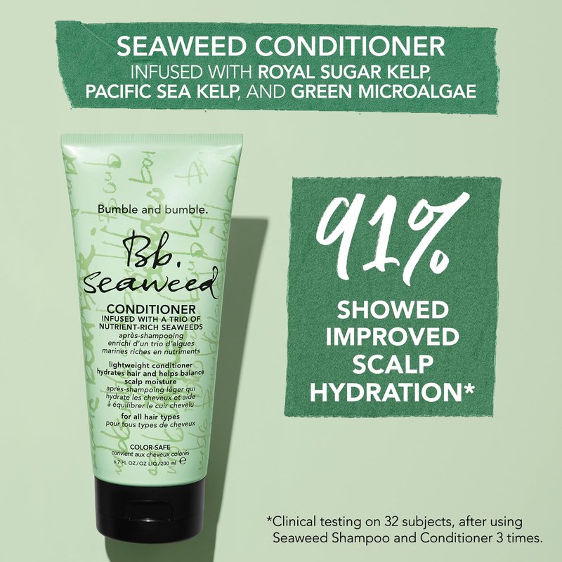 Bumble and bumble. Seaweed Hydrating Conditioner | For Daily Use | Adds Lightweight Moisture | Smooths and Reduces Frizz | For Fine to Medium Curly, Wavy, Straight Hair |Standard Size 6.7 Fl Oz