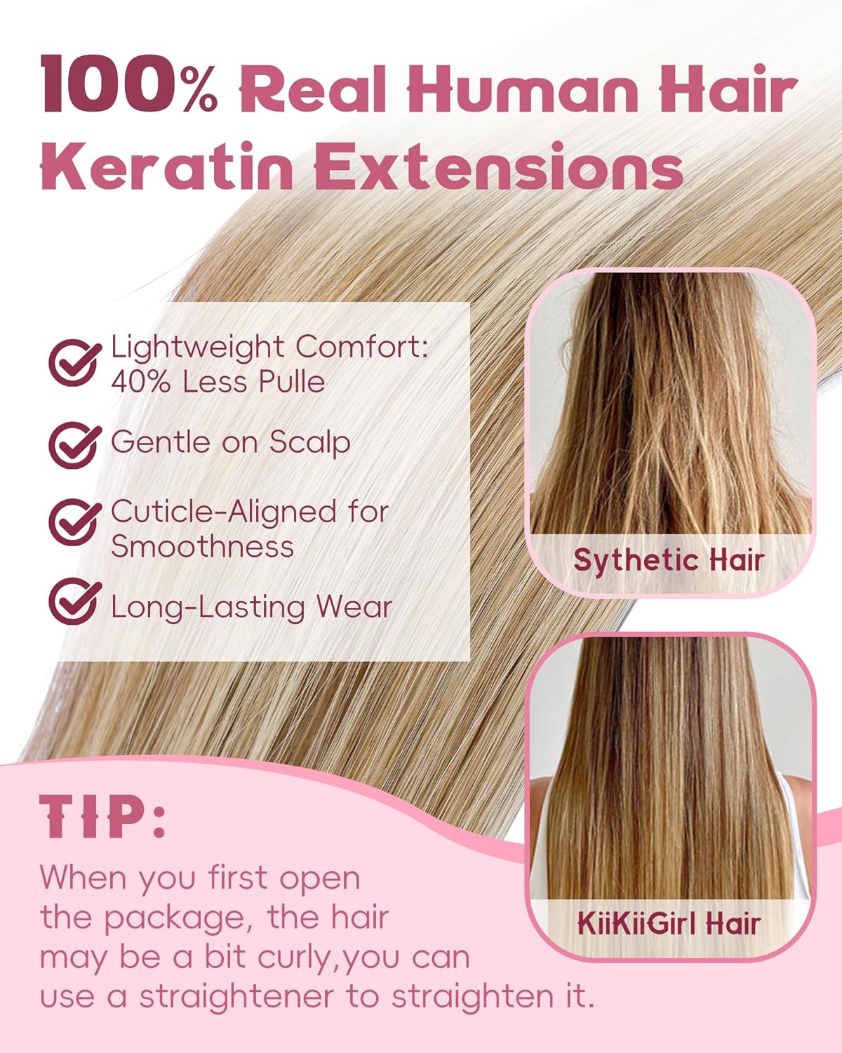 Microlink Hair Extensions - 20 Inch Human Hair, Chocolate Brown to Caramel Blonde | Invisible Straight, 30g