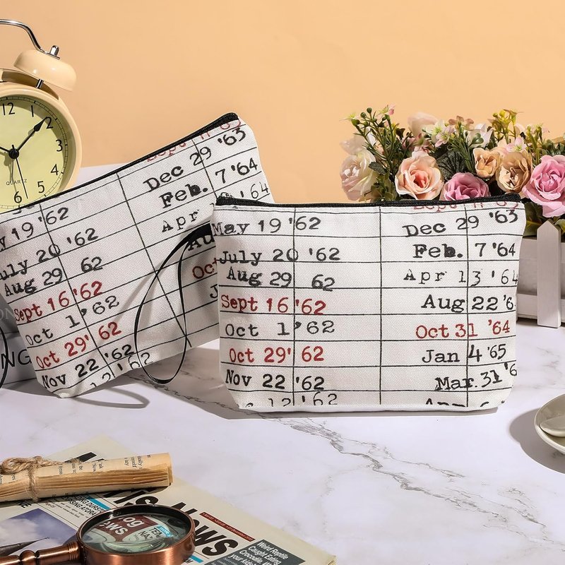 Bookish Pouch - 20 Pcs Library Gifts for Book Lovers | Zipper Canvas Makeup Bag for Women
