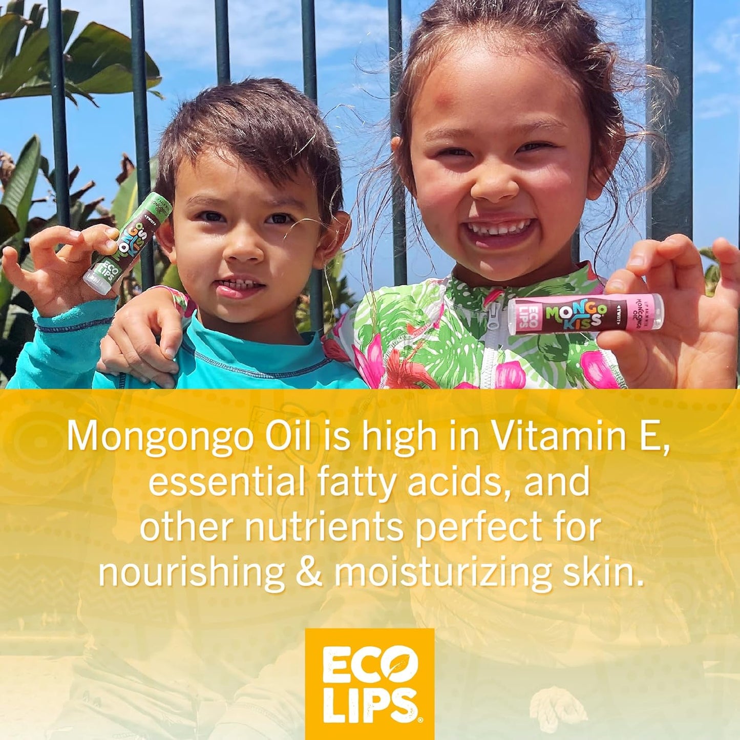 Eco Lips Mongo Kiss Organic Lip Balm 7-Pack | Nourishing Flavors: Blood Orange, Black Cherry & More