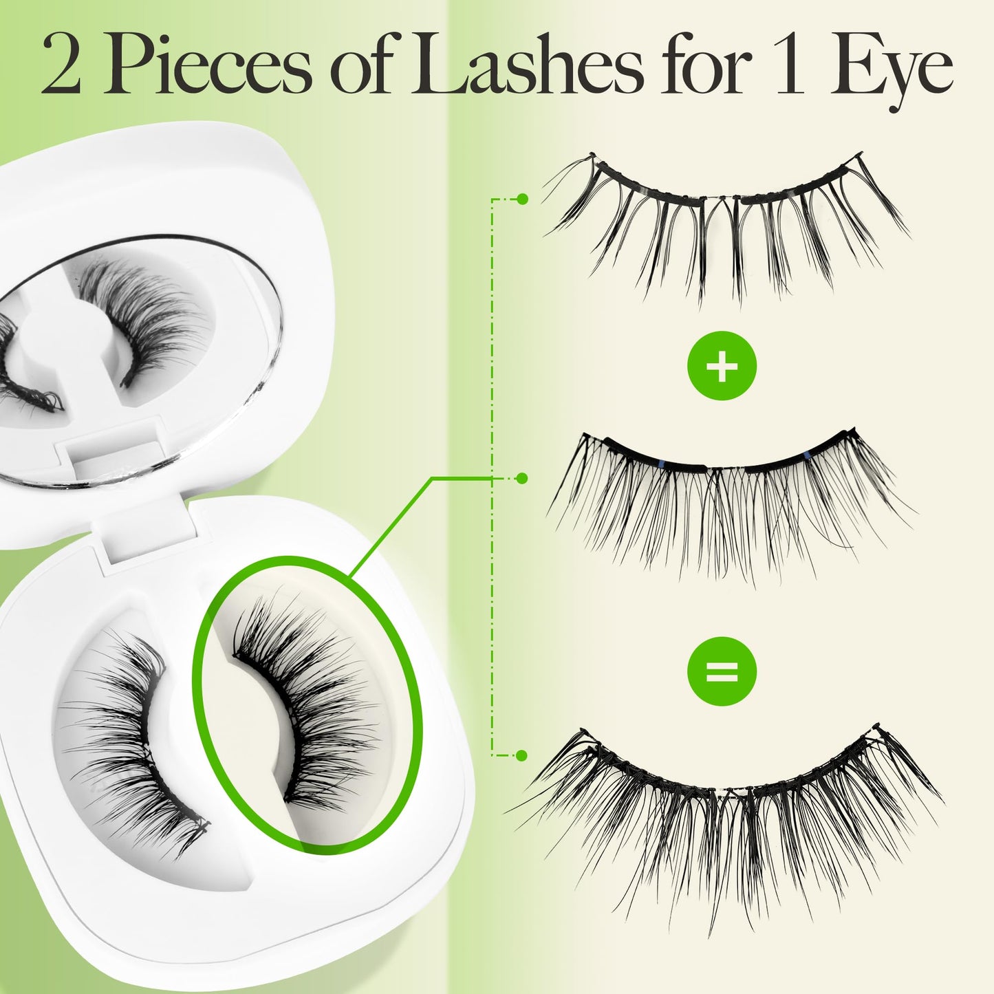 LASHVIEW Magnetic Eyelashes Natural Look, Reusable Soft Magnetic Lashes Kit with Applicator, No Glue Needed, Windproof & Waterproof for All-Day Comfort 2 Packs (L01)