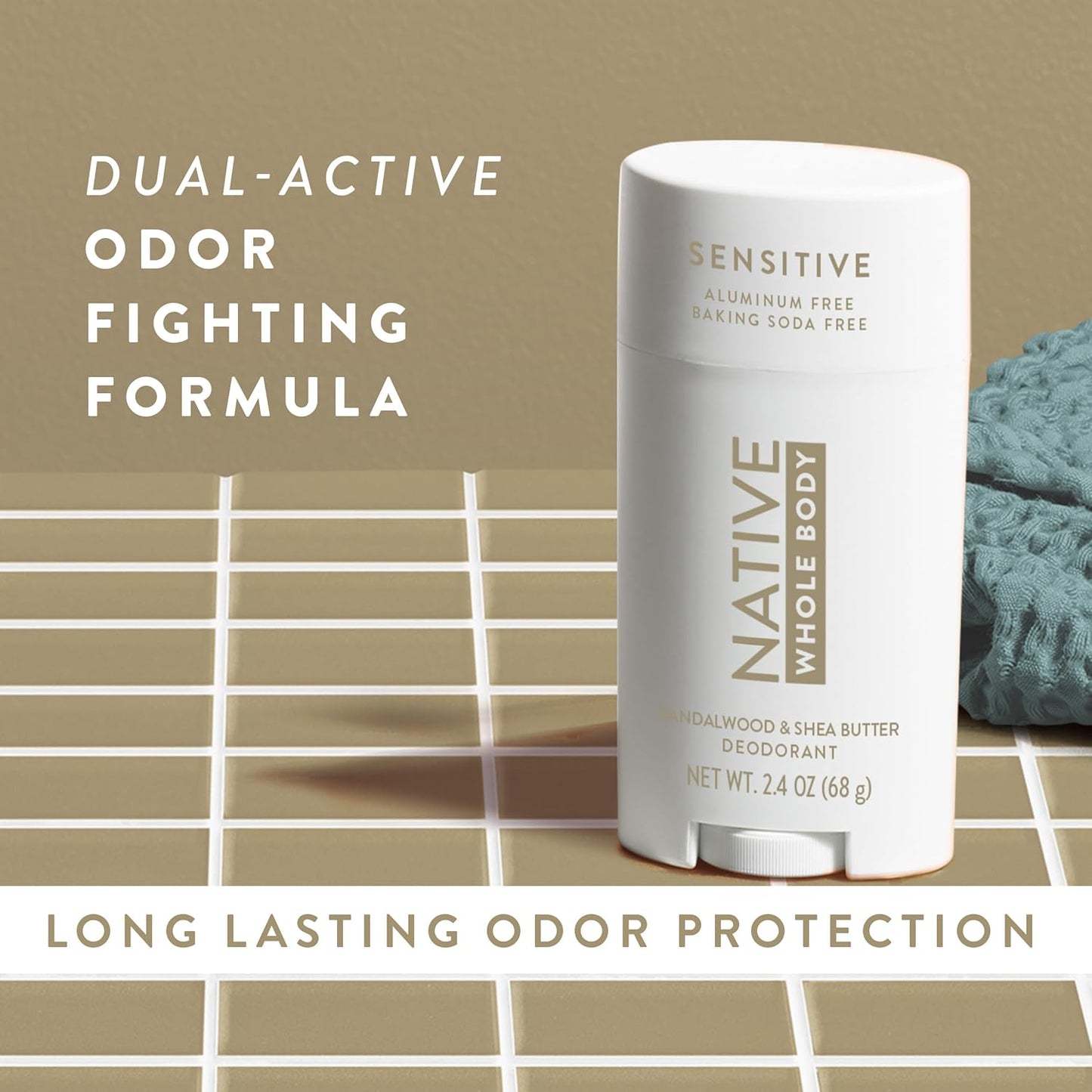 Sandalwood & Shea Butter Deodorant - Sensitive Skin Formula | Whole Body | 2.4 oz
