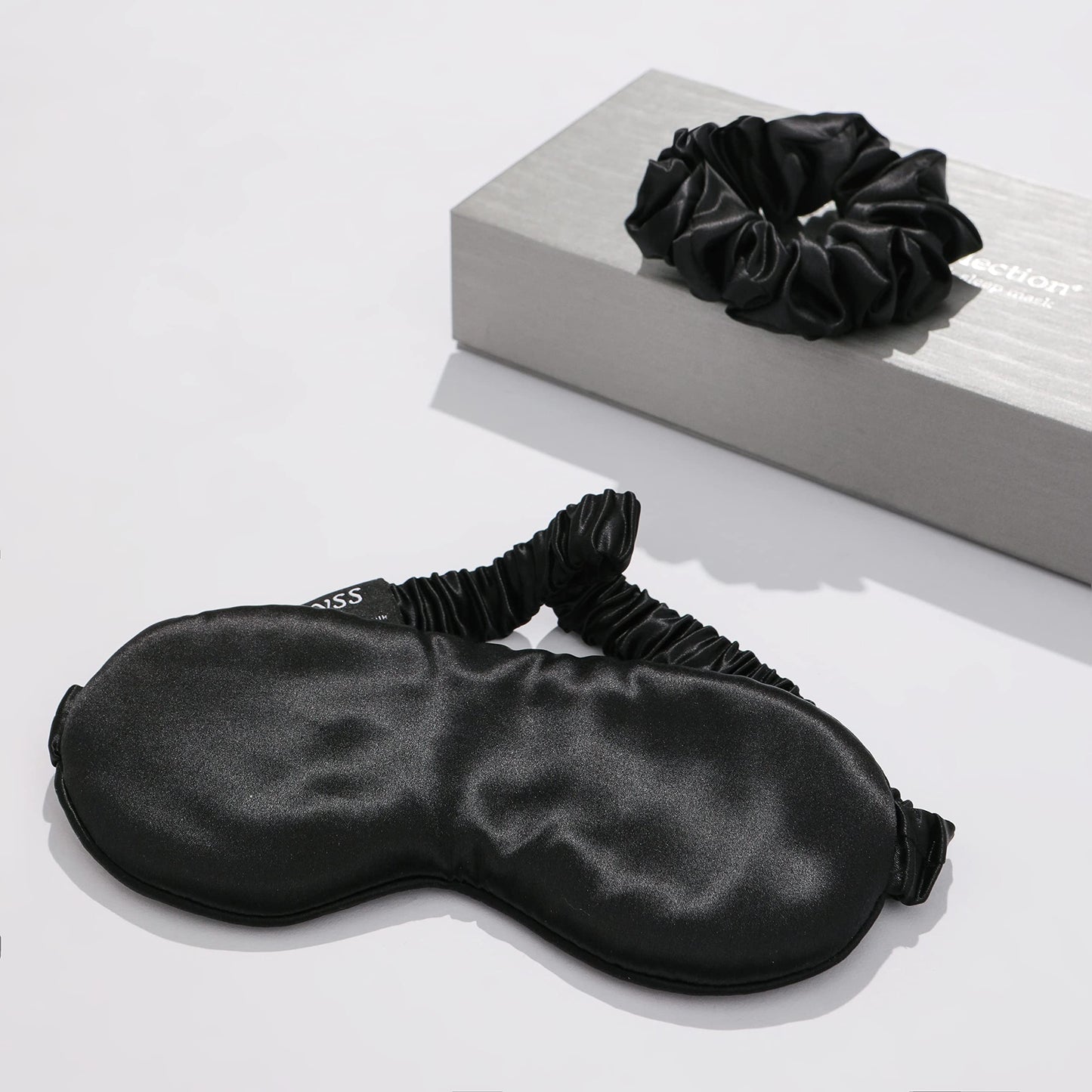 Silk Hair Scrunchies for Hairs Ties for Hair with 22mm 6A Grade Silk Sleep Mask Gift Pack Set - 100% Mulberry Silk Eye Mask with Silk Scrunchies Hair Ties Accessories