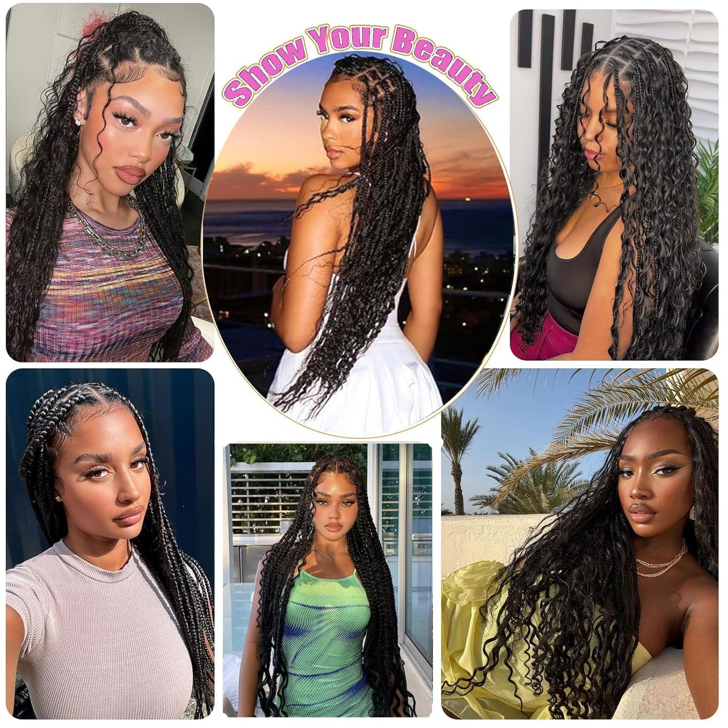 Human Braiding Hair 2 Bundles 100g 22 Inch Deep Wave Bulk 100% Human Hair for Braiding No Weft 12A Brazilian Virgin Human Hair Extensions for Boho Braids Natural Black