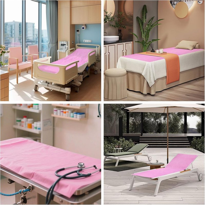 Massage Table Sheets - 50 PCS Pink Disposable Covers for Spa & Salon | Soft, Hygienic, 31'' x 70''