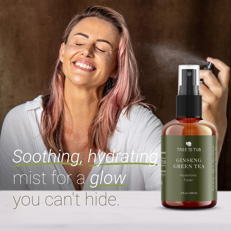 Hydrating Face Moisturizer & Calming Toner Spray - Hyaluronic Acid, Vitamin C, Organic Aloe | Sensitive Skin Care