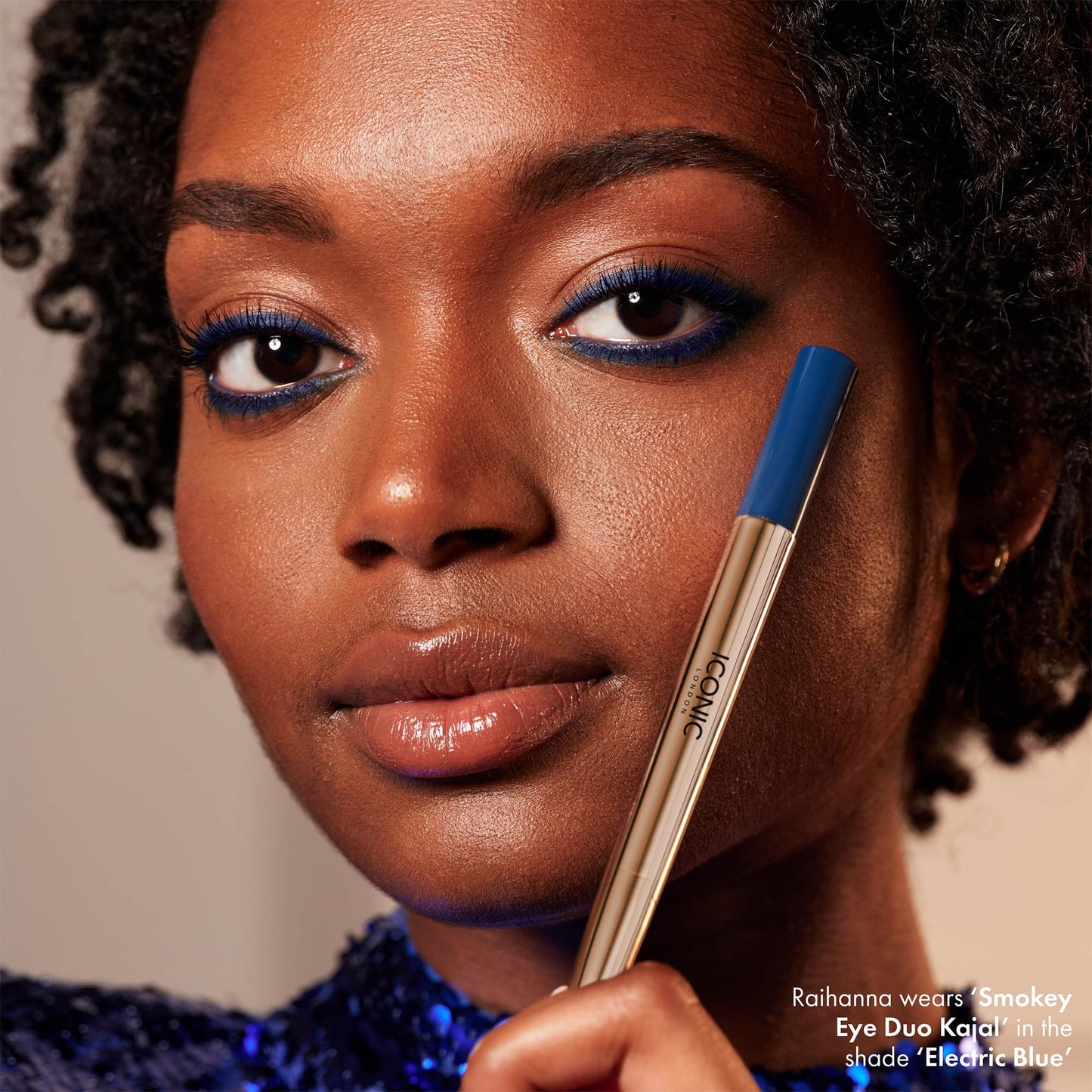 ICONIC LONDON Smokey Eye Duo Eyeliner | Creamy, Easy to Blend 2-in-1 Eyeliner Crayon, Water Resistant, Cruelty Free, Vegan Makeup (Electric Blue) 0.027 oz