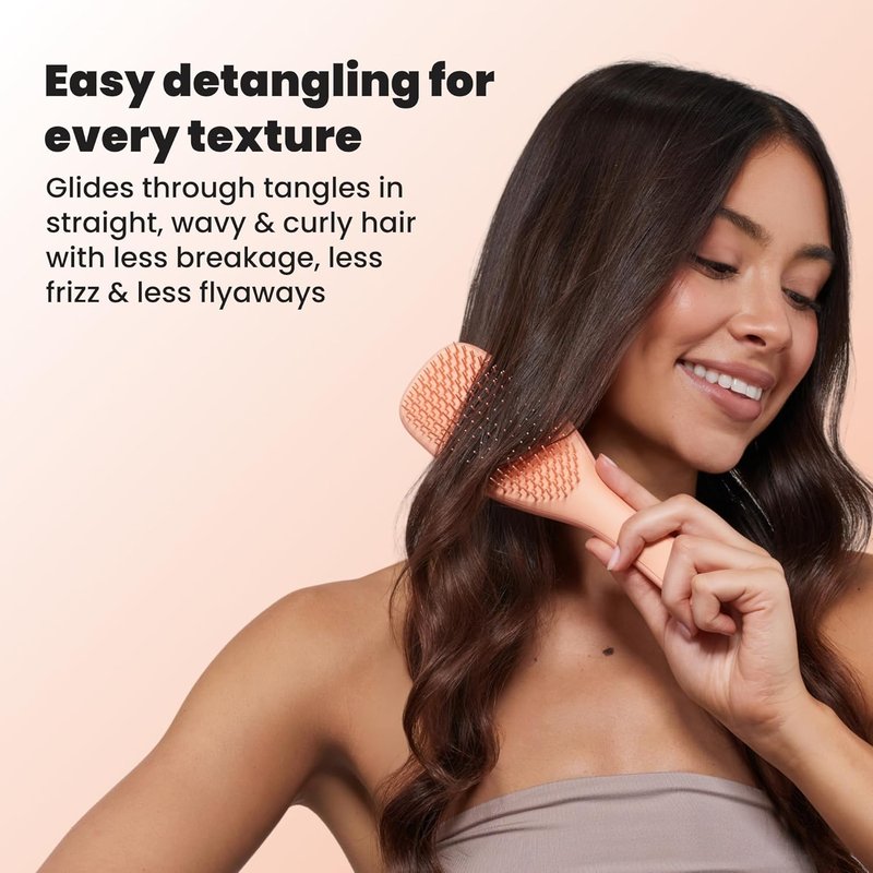 Tangle Teezer Ultimate Detangler Brush - Wet & Dry Hair, Reduces Breakage & Eliminates Knots | Apricot Color
