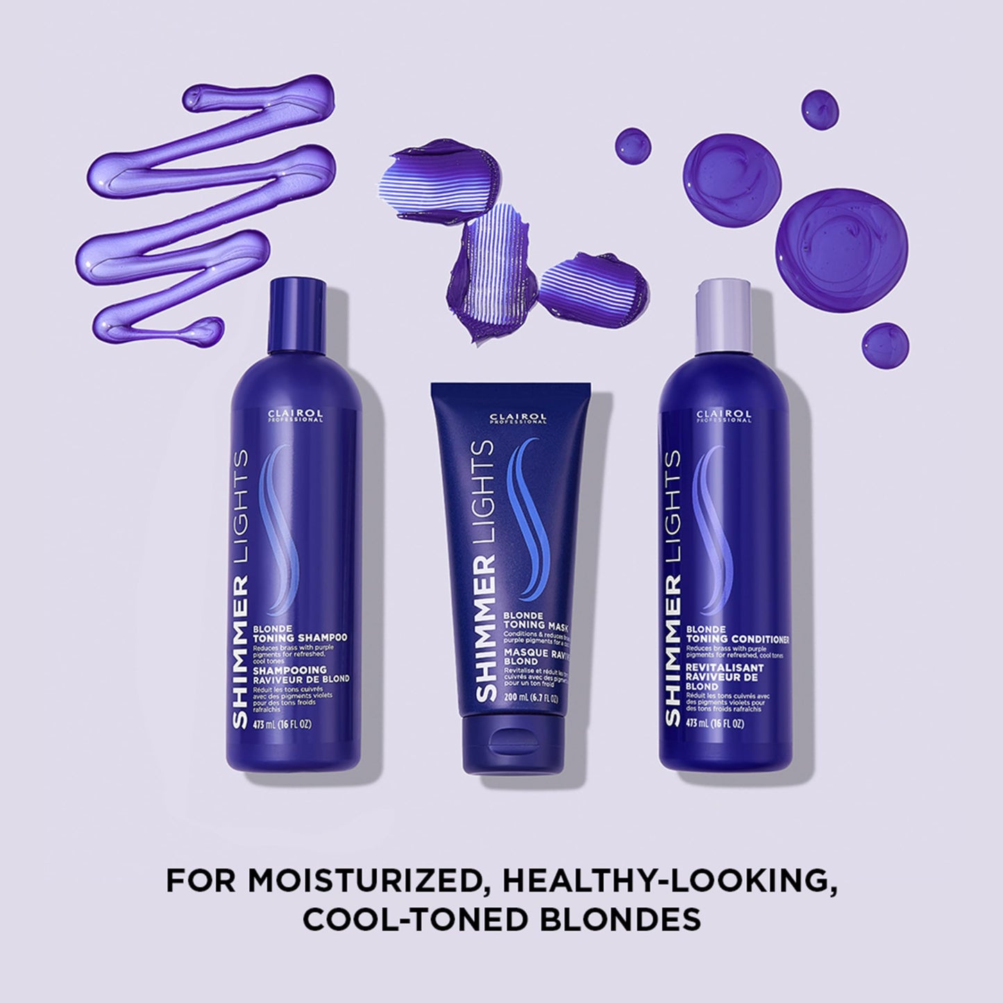 Clairol Professional Shimmer Lights Violet Toning Mask 200mL - Packaging may vary,(Pack of 2)