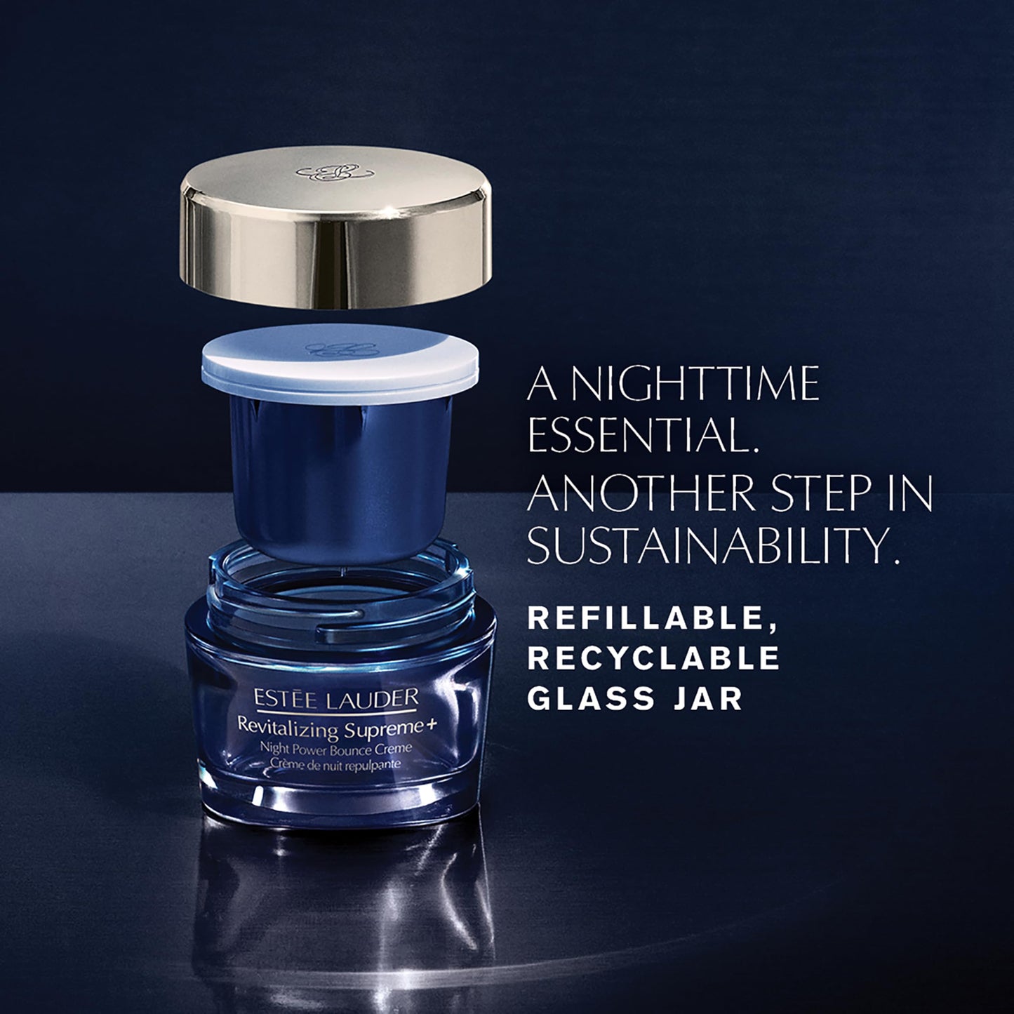 Estée Lauder Revitalizing Supreme+ Night Power Bounce Cream | Face Moisturizer with Peptides | Firms, Lifts & Plumps Skin, 1.7 Ounce Refill