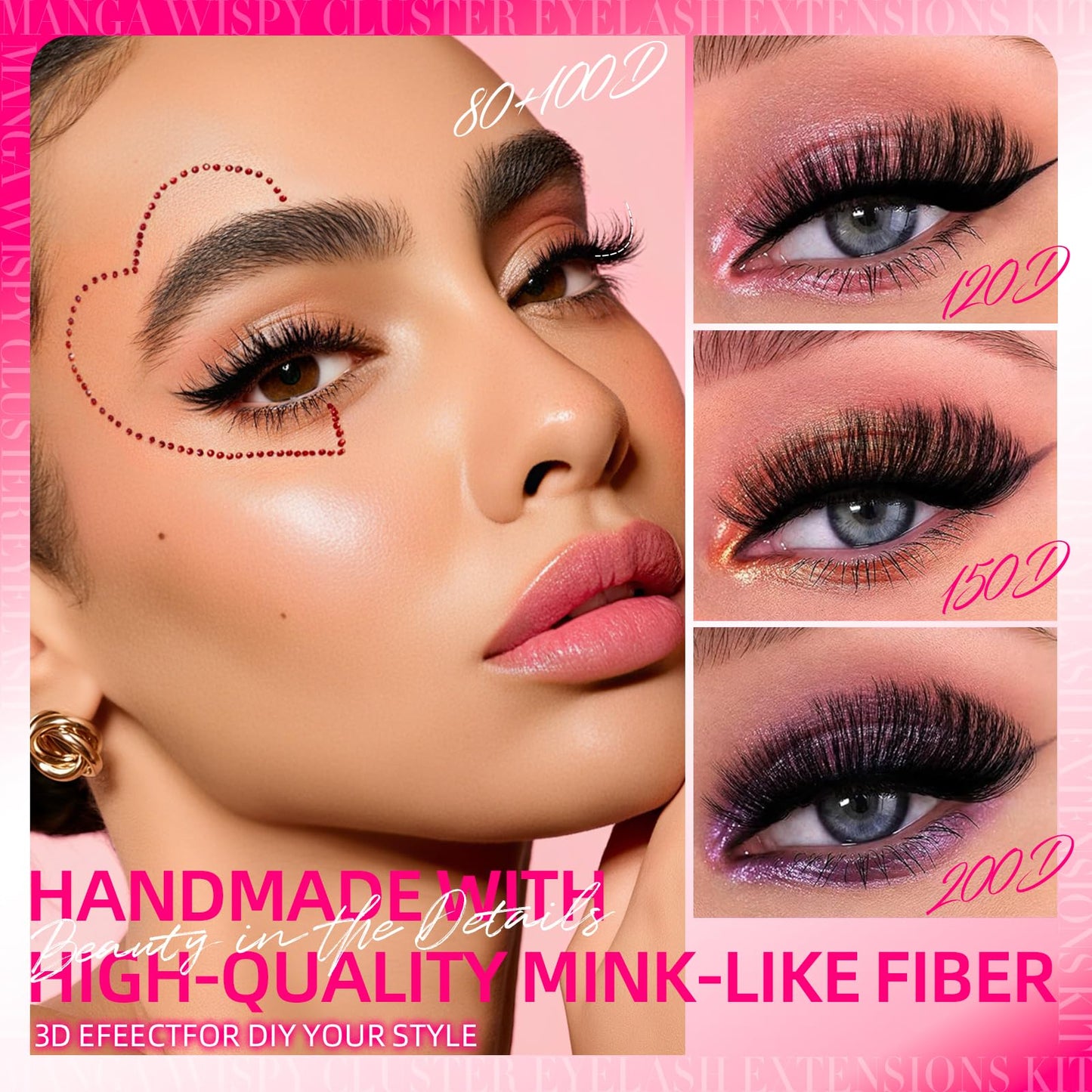 532pcs Fluffy Lash Clusters Manga Cluster Eyelash Extensions DIY Lashes Kit