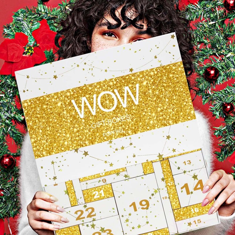 Makeup Advent Calendar 2025 for Teens Girls, Christmas Countdown Calendar Surprise Makeup Gift Kit, Include Eyeshadow, Lip Gloss, Blush, Concealer, Mascara
