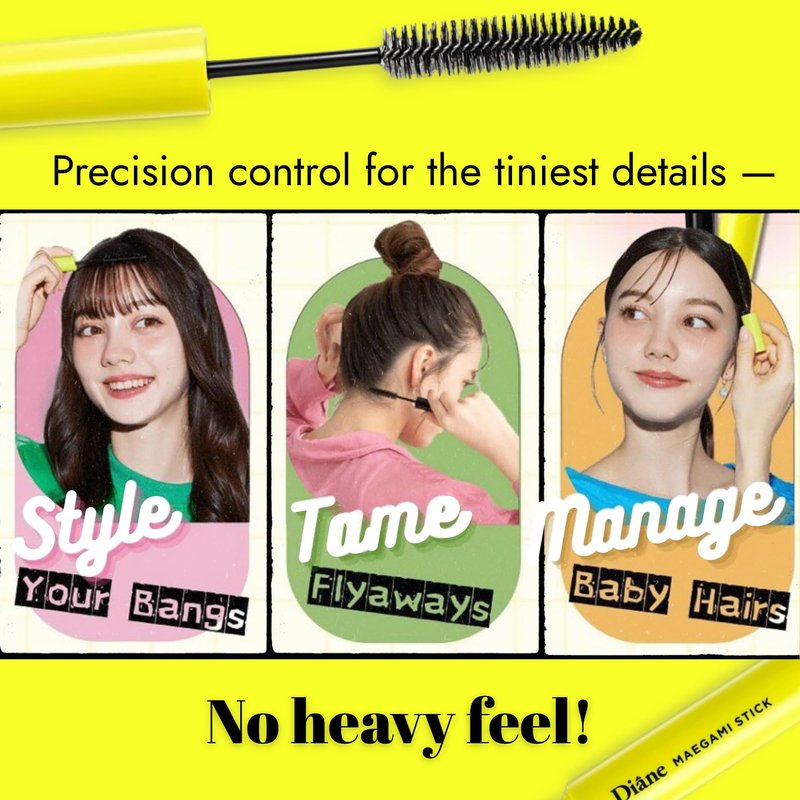 Moist Diane Natural Hair Wax Stick for Women, Fly Away Stick & Bang Mascara for Quick Fix, Baby Hair Gel& Hair Mascara by Frizz Ease Serum, HAIR Finishing STICK& Flyaway HAIR Tamer from Japan, NATURAL