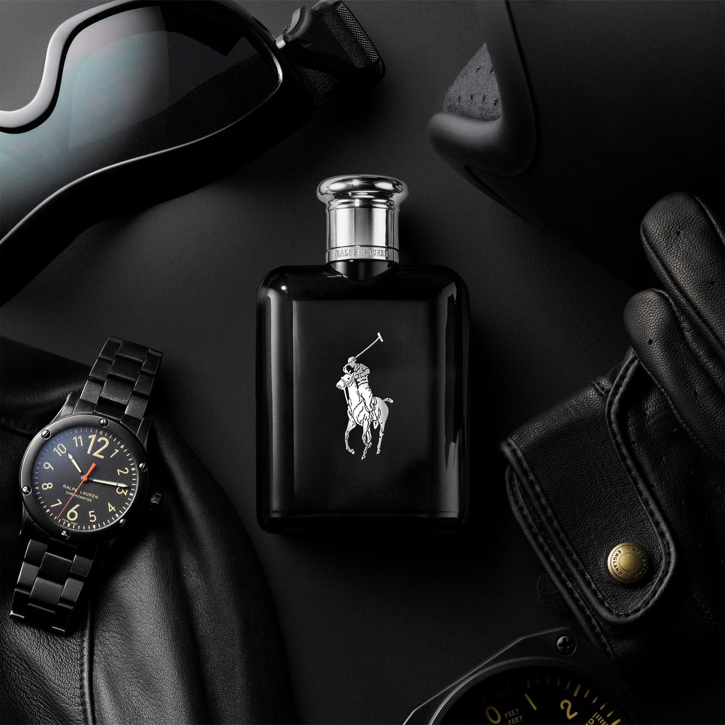 Ralph Lauren - Polo Black Eau de Toilette - Men's Cologne Trio Set ($124 Value) - Full Size, 4.2 Fl Oz, Travel Size, 1.35 Fl Oz & Deodorant