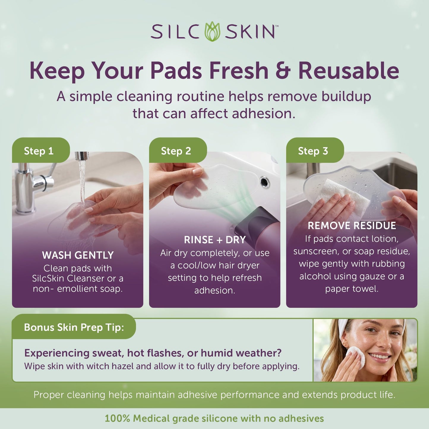Silc Skin Silicone Eye Pads For Fine Lines, 60 Day Supply