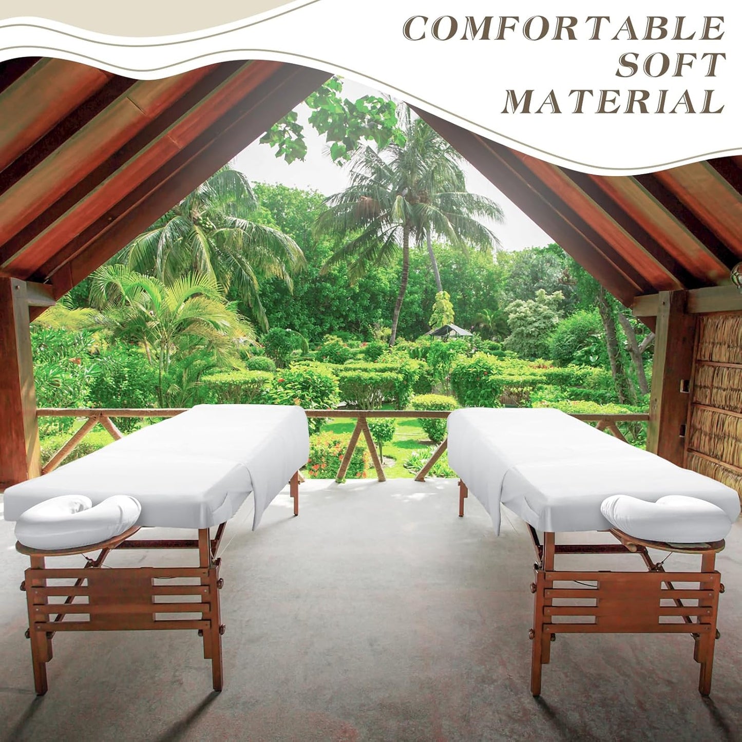 Microfiber Massage Table Sheets Set - 9 Pcs Including Flat & Fitted Sheets | White Color