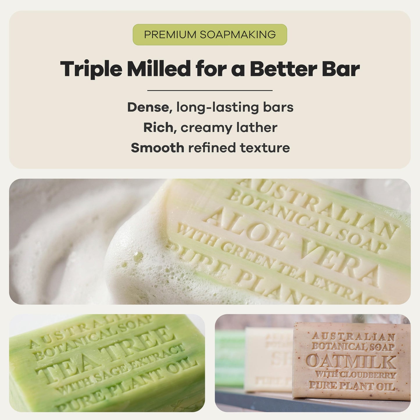 Australian Botanical Soap Variety Pack, 6.6 oz Bars – Goat Milk, Eucalyptus, Sandalwood, Coconut, Lemongrass, Aloe, Tea Tree, Oat Milk – Enriched with Organic Shea Butter, Pack of 8