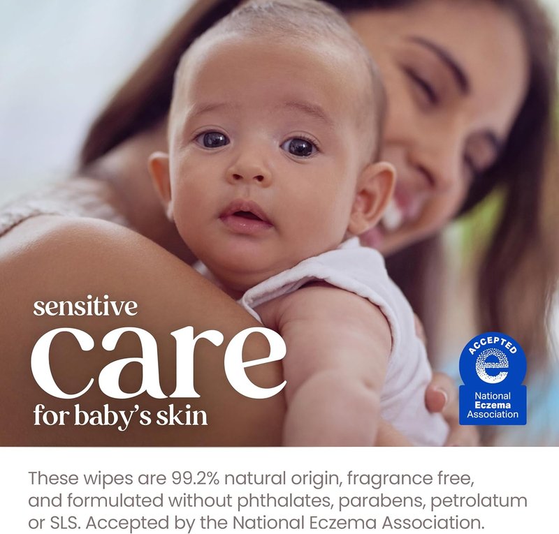 Burt's Bees Baby Wipes - Unscented Natural Aloe & Vitamin E for Sensitive Skin | 72 Wipes Per Pack