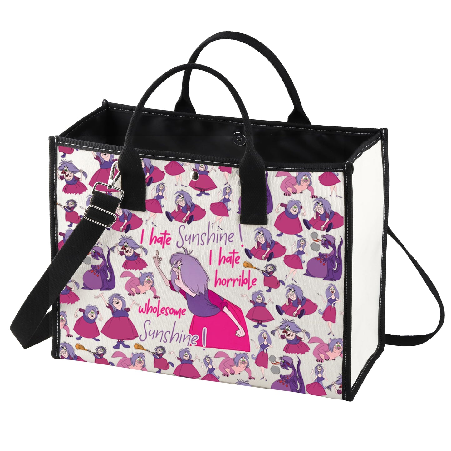 LEVLO Madam Mim Cosmetic Bag Movie Fans Gift I Hate Sunshine I Hate Horrible Whole Some Sunshine Makeup Zipper Pouch Bag For Women Girls (Hate Sunshine LT)