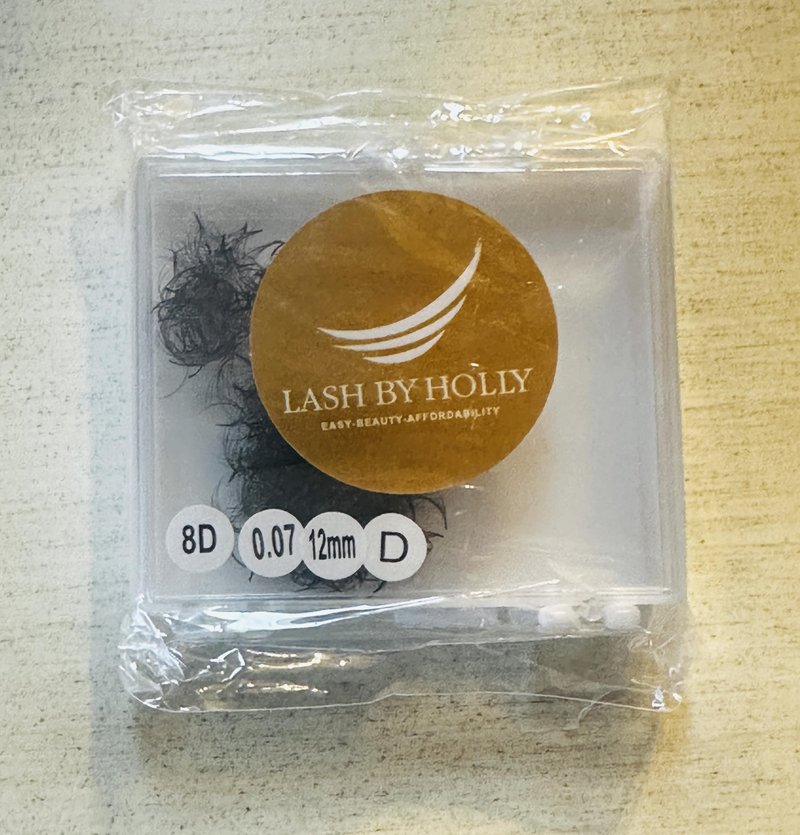8D PREMADE (HAND MADE) FAN LASHES (500 FANS/TRAY) FOR EYELASH EXTENSION, C CURL AND D CURL, 0.07 THICKNESS, LENGTH FROM 10MM-15MM (D12mm8D)