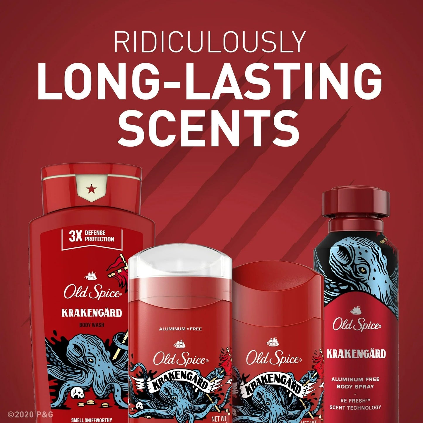 Old Spice Body Wash - Wild Collection - Krakengard - Net Wt. 16 FL OZ (473 mL) Per Bottle - Pack of 3 Bottles