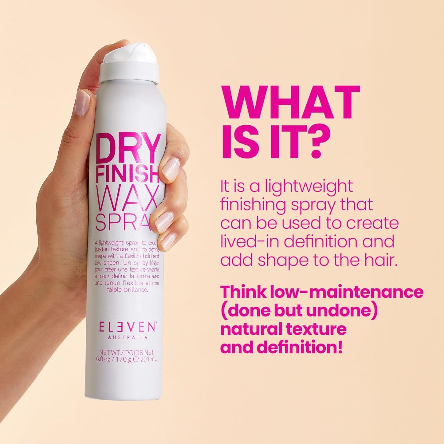 Dry Finish Wax Texture Spray for Fine Hair - Texturizing Hairspray for Volume, Hold & Shine | 6 oz