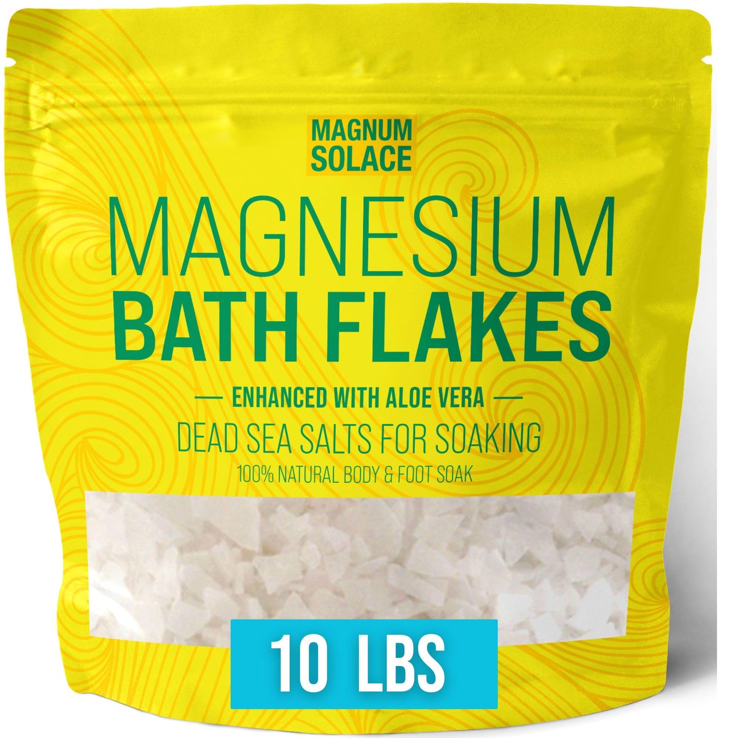 Magnesium Bath Flakes - Dead Sea Salt – Dead Sea Salts for Soaking – Magnesium Flakes for Bath - Enhanced with Aloe Vera (10 Pound)