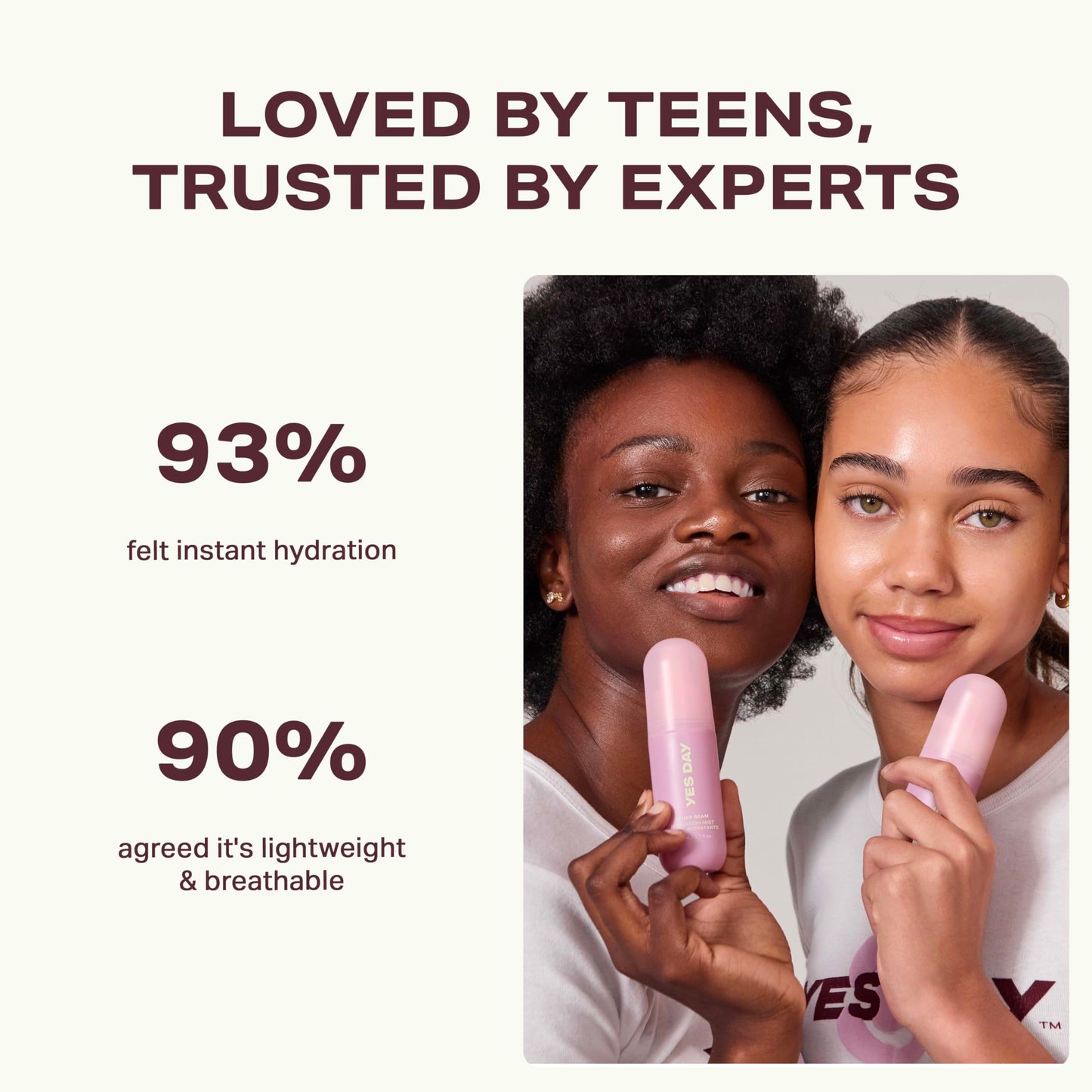 Yes Day Inner Beam Hydrating Face Mist for Teens – Travel Size Facial Spray for Teens & Ages 10 Up, with Kiwano Melon, Glucosamine & Polyglutamic Acid (50ml)
