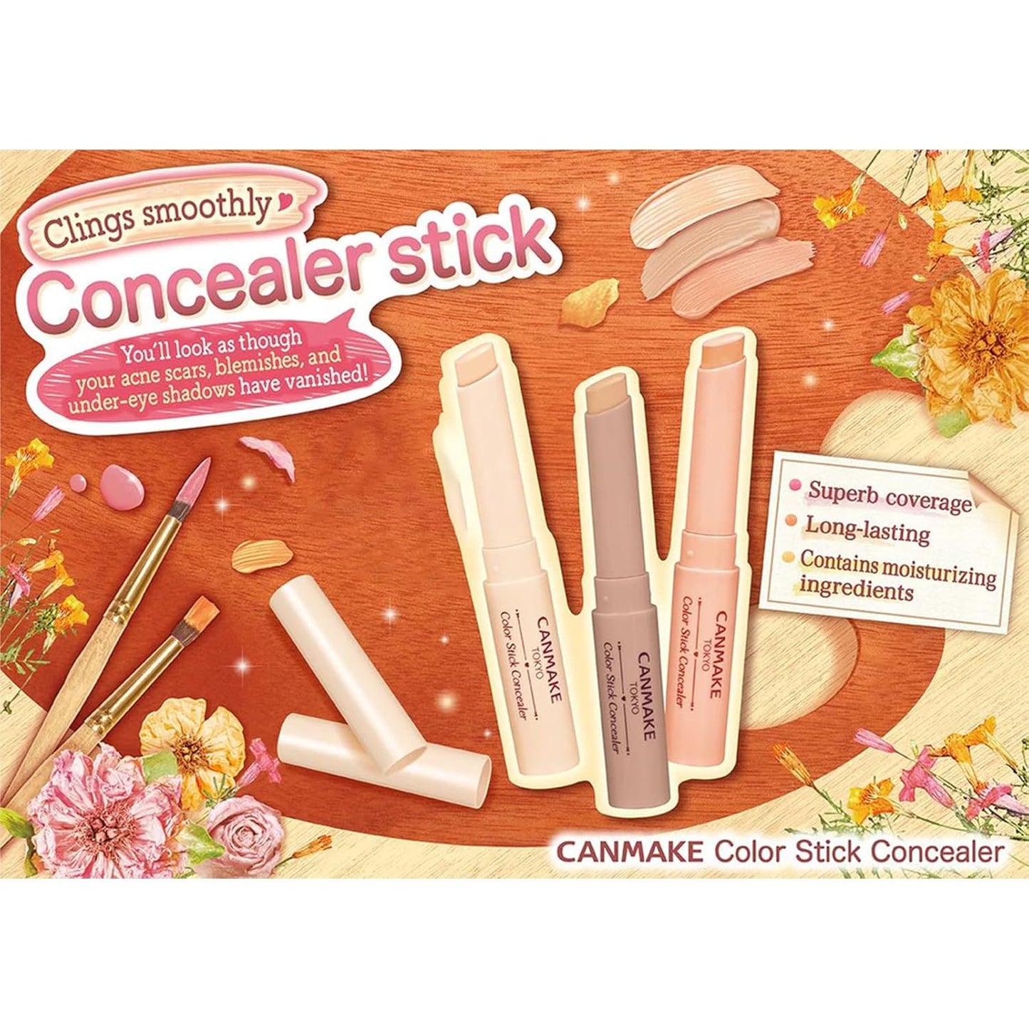 CANMAKE Color Stick Concealer - Apricot Shade, 0.06 oz | Creamy, Lightweight Formula