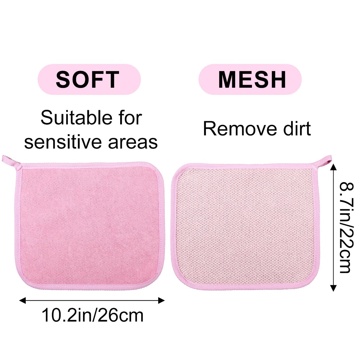 Molain 20 Pcs Exfoliating Washcloths, Double Sided Wash Cloths for Showering, Exfoliating body scrubber, Exfoliating Shower Towel for Women and Men