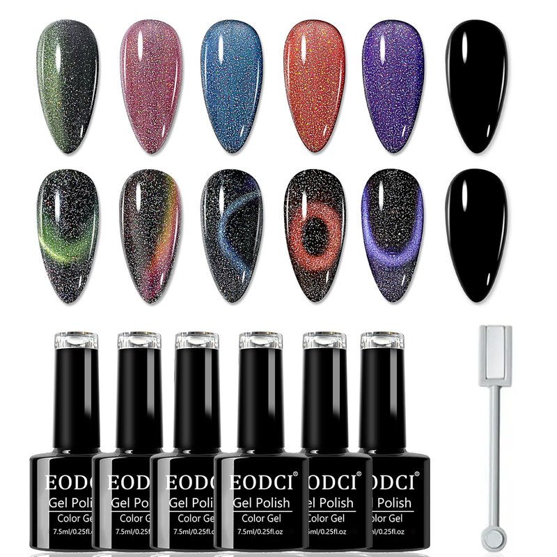 eodci 103 Colors Gel Nail Polish Set, Multi-Colored Gel Polish With 5 Pcs Base Coat Glossy Matte and Glossy Top Coat Nail Set