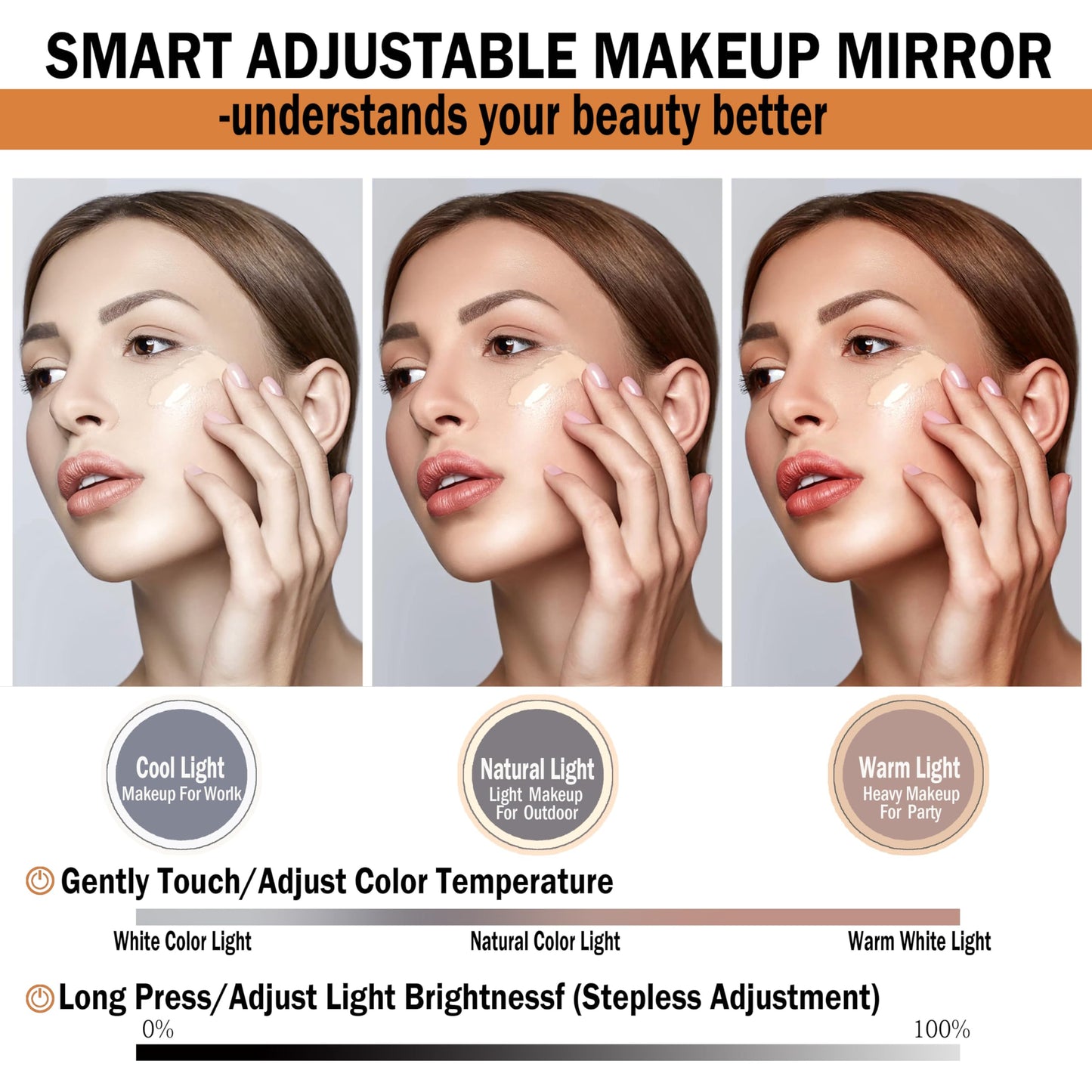 Makeup Travel Train Case with Mirror, LED Light, 3 Adjustable Brightness Levels, Cosmetic Bag with Handle, Portable Storage, Adjustable Partition, Waterproof, Monogrammed Gift Makeup Bag for Women