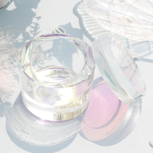 Nail Dappen Dish with Lid - Crystal Monomer Holder for Acrylic Nails | 30ml Glass Cup for Acetone & Liquid