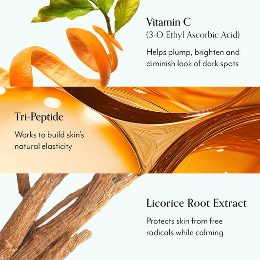 Bliss Bright Idea Vitamin C + Tri-Peptide Brightening Serum - 1 Fl Oz - Hydrating Illuminating Face Cream with Peptides & Bliss Glow Rush Luminous Daily Brightening Moisturizer for Radiant Skin