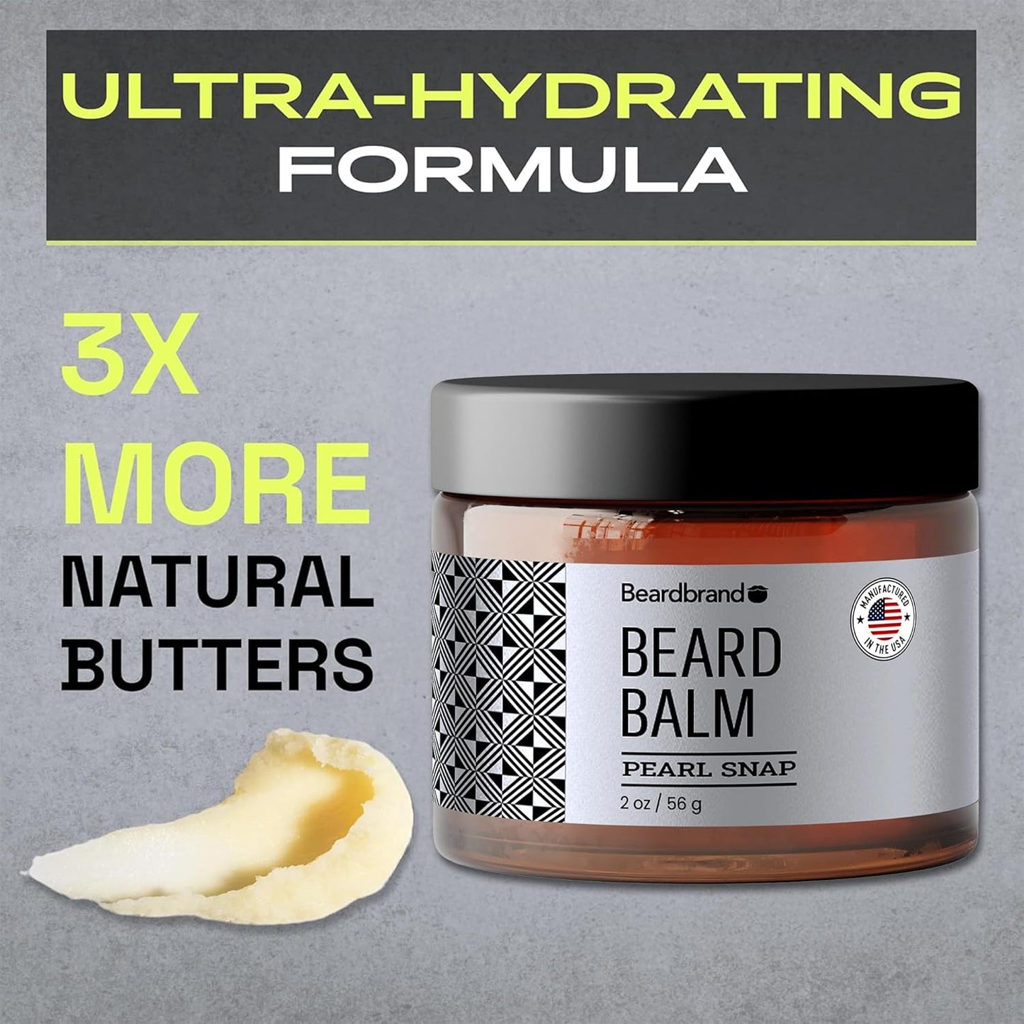 Beard Balm for Men - Travel Pack for Thicker Beards | Pearl Snap Scent, Natural Ingredients - 2 oz