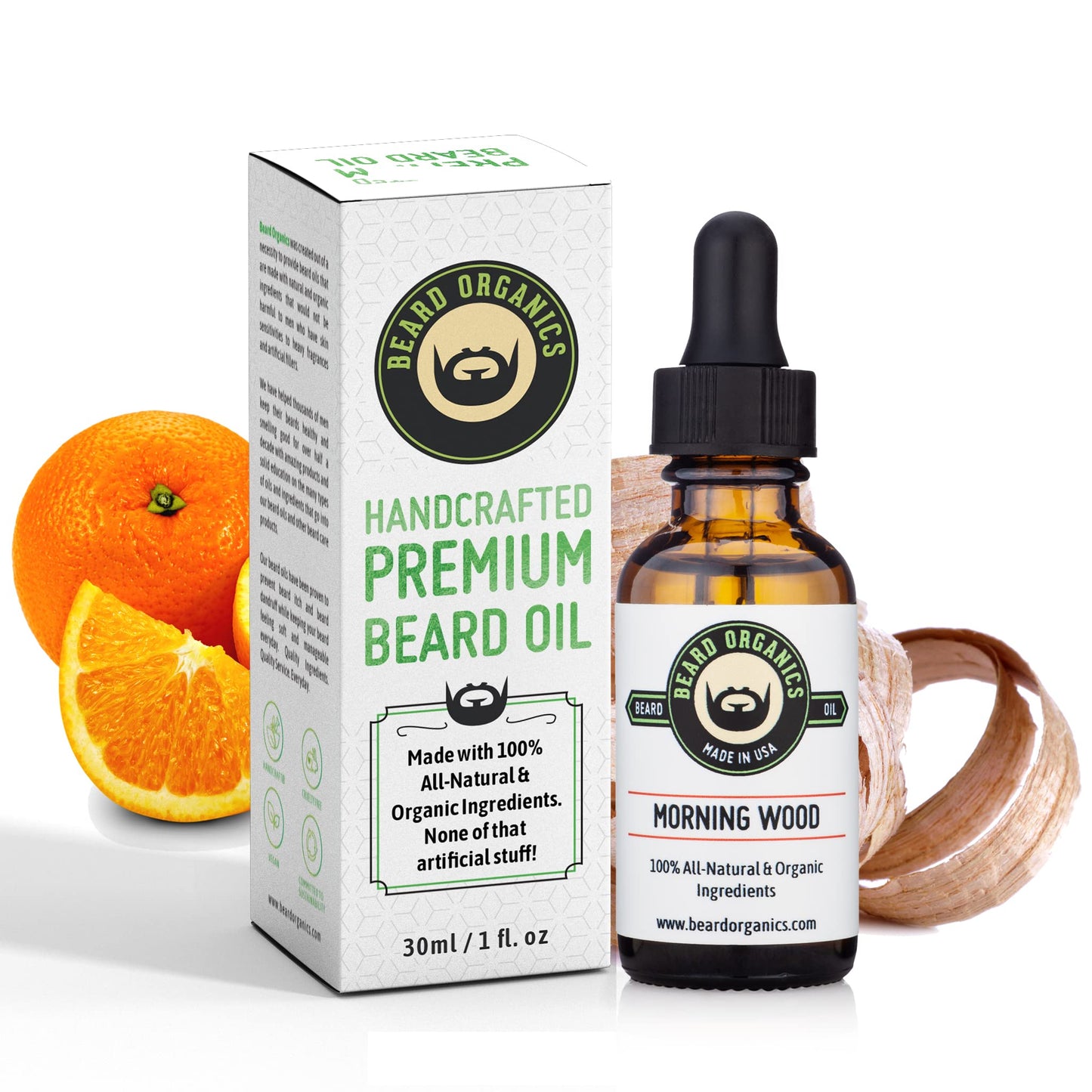 Beard Organics Morning Wood Beard Oil | Cedarwood & Orange Scent