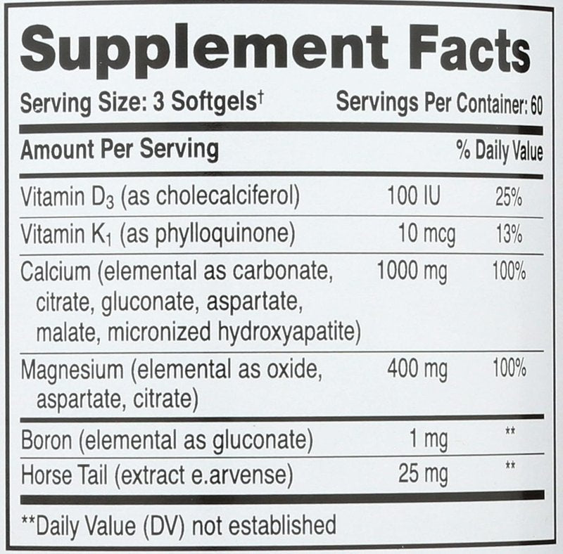 Liquid Calcium with Magnesium Softgels - 1000 mg, 180 Count for Bone Health Support