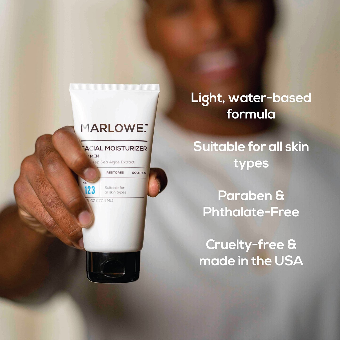 MARLOWE. No. 121 Men's Facial Cleanser No. 123 Men's Facial Moisturizer |Daily Face Wash and Lightweight Face Cream | Light Fresh Scent | Natural Ingredients