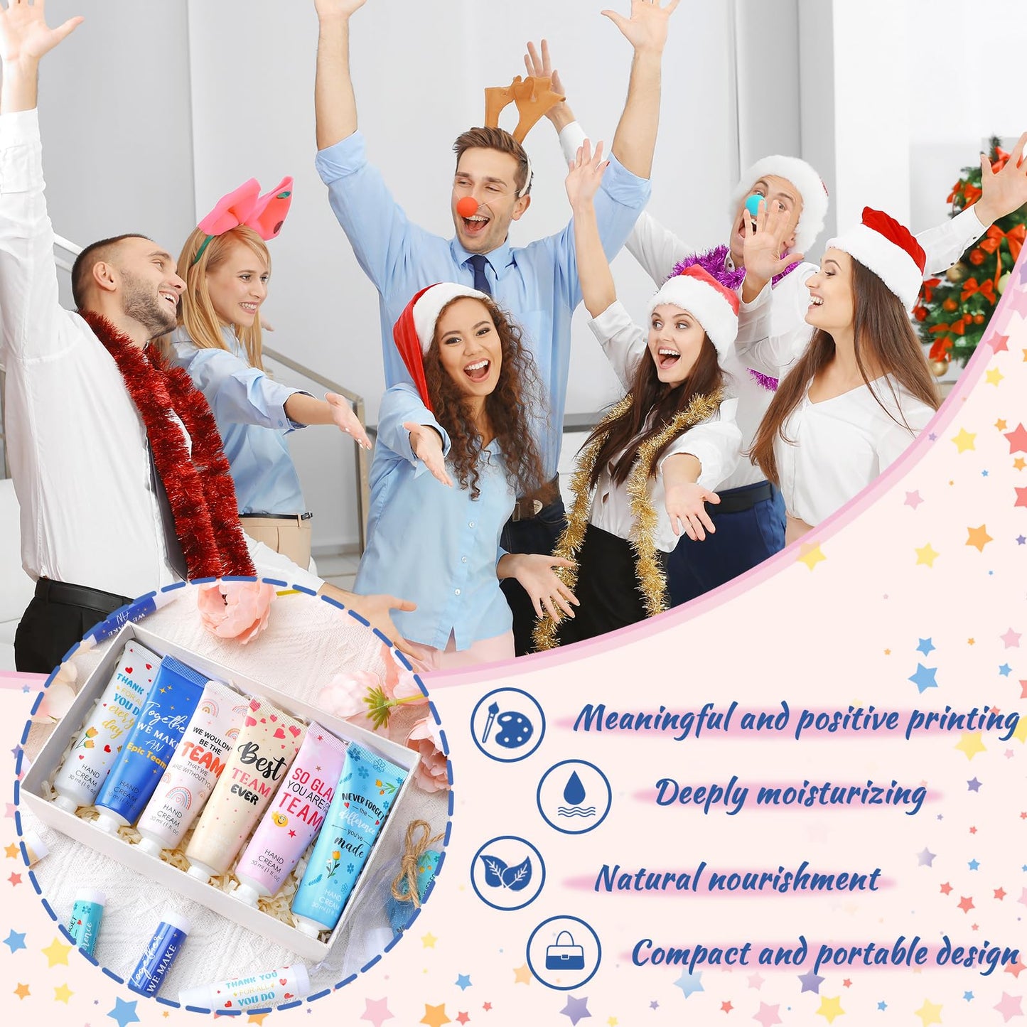 Dansib 24set/96pcs Best Team Ever Gifts Team Appreciation Thank You Gifts for Coworkers Women Employee Appreciation Gift Party Favors Basket Stuffers Items Travel Hand Lotion and Lip Balm Set