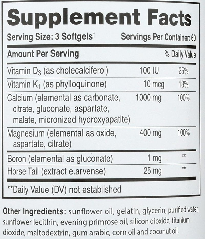 Liquid Calcium with Magnesium Softgels - 1000 mg, 180 Count for Bone Health Support