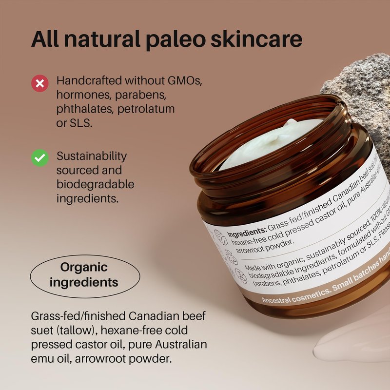 Lipidology Skincare Organic Emu Tallow Balm, Unscented, 60 ml