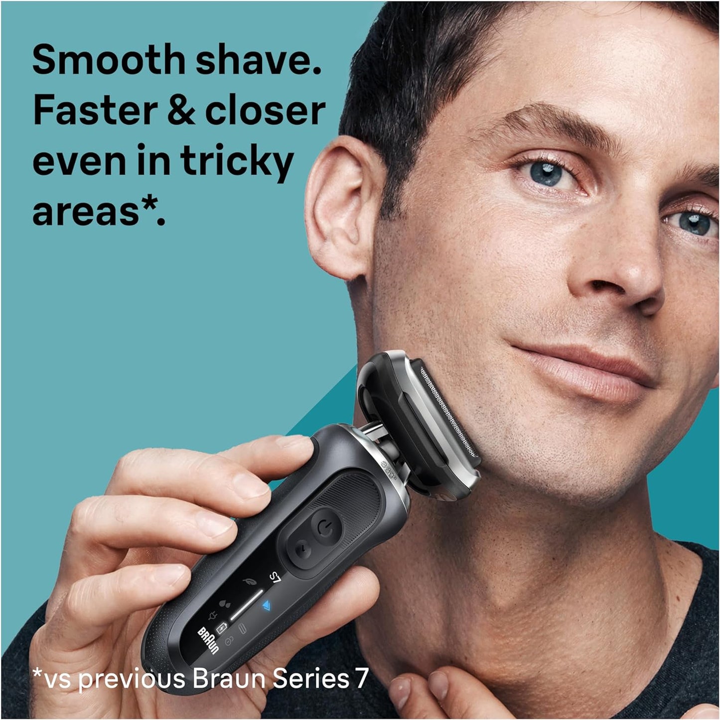 Braun Electric Shaver for Men - Series 7 7127cs | Waterproof Wet & Dry Shaving, Beard Trimmer, Space Grey